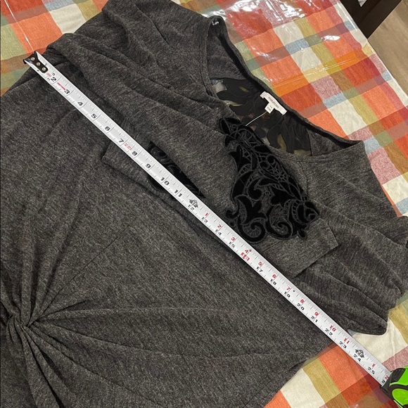 Maurices Dark Gray Long Sleeve Top with Black Velvet Embroidery XXL - Picture 8 of 9